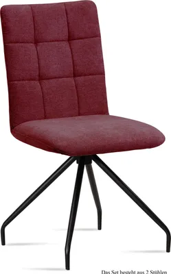 Produktbild von Esszimmerstuhl (2er-Set) Devera 47x91x60 Schwarz/Marsala
