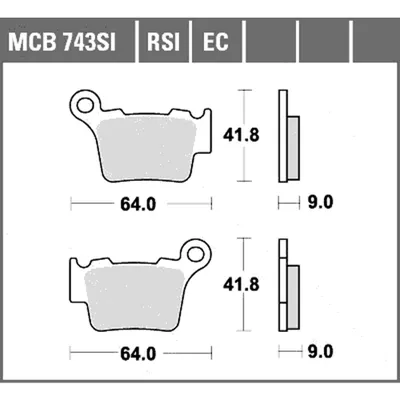 Produktbild von TRW Bremsbelagsatz EC MCB743EC FE450 TE125 350 EXC-F SM450R 450 SE MRX450 G450X E45X Enduro 2