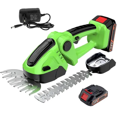 Produktbild von Akku-Grasschere, Heckenschere, elektrischer Strauchschere 2 in 1 Handheld Grasschneider, Beschneidungsschere