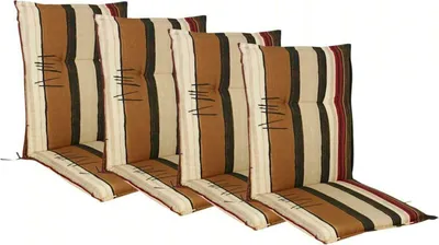 Image de 4x Coussin de chaise à dossier bas 105x50 Coussin d'assise pour fauteuil