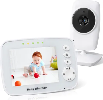 Obrázek produktu pro JOIEYOU video chůvička set chůvička s kamerou, 3,2" LCD displej, chůvička se zoomem, obousměrná komunikace, VOX, noční vidění, teplotní čidlo a funkce ukolébavky
