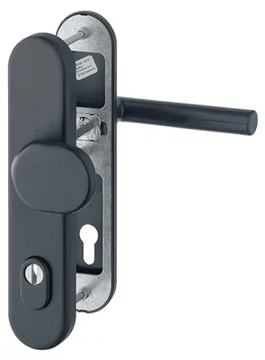 Produktbild von HOPPE Amsterdam Schutz-Wechselgarnitur Langschild mit ZA Alu F9714M schwarz matt 86G/3332ZA/3310/1400 (Entfernung: 92mm) Entfernung: 92mm