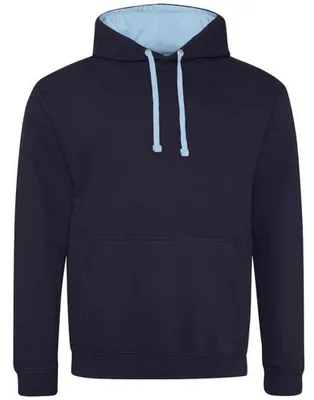 Produktbild von Awdis - "Varsity" Kapuzenpullover für Herren/Damen Uni LT2871 (L) (Neues französisches Marineblau/Himmelblau)