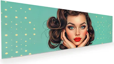 Produktbild von Glasbild 120x40cm in XXL für Wohnzimmer, Schlafzimmer Motiv Retro Schönheit