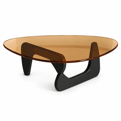 Produktbild von Morvani Glas-Couchtisch 83x57x40 cm Bernsteinfarben/Schwarz, 3 Größen, 9 Farbkombinationen