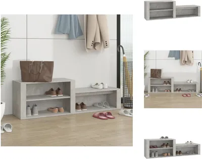 Obrázek produktu pro vidaXL Botník betonový šedý 150x35x45 cm materiál na bázi dřeva - Regály a skříně na boty