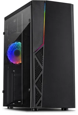 Produktbild von Inter-Tech B-02 RGB, Tower, PC, Schwarz, ATX, micro ATX, Acryl, Blau, Grün, Rot