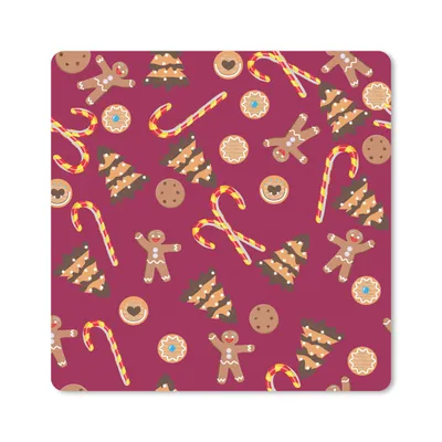 Produktbild von MuchoWow® Mauspad Mousepad Weihnachten - Lebkuchen - Schnittmuster 20x20 cm - Mousepads - Maus Mat - Pad - Mausunterlage - Desk Mat - Bureauartikeln
