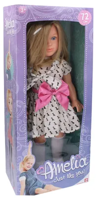 Produktbild von Wiky Puppe Amelia im Kleid 72 cm große Spielpuppe für Mädchen