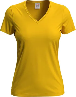 Produktbild von Stedman ST2700 | Classic V-Neck Damen T-Shirt - Farbe: Sunflower Yellow - Größe: XL