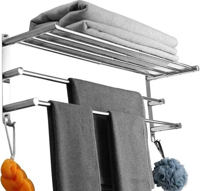 Zdjęcie produktu dla Obrotowe wieszaki na ręczniki 43–78 cm ze stali nierdzewnej do łazienki lub kuchni