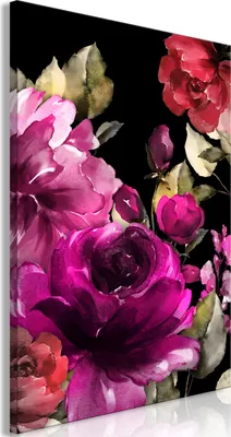 Produktbild von Italienischer Leinwand Leinwandbild - Midsummer (1 Part) Vertical 80x120 cm Blumen b-A-0426-b-a