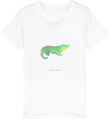 Produktbild von Mr. & Mrs. Panda Kleinkinder T-Shirt Krokodil 3-4 Jahre (98/104) - Weiß - Geschenk, Jungen, Meer, Kinder Öko, Abenteuerlust, Kindershirt, Lieblingsmensch, Freundin, Beste
