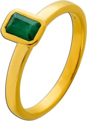 Produktbild von Smaragd Ring Silber vergoldet Natur Smaragd 0.60ct 19