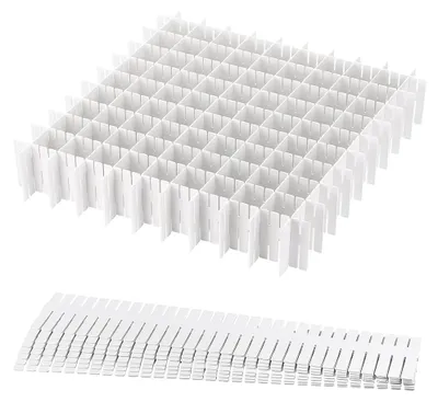 Schubladenteiler 40 Stk., verstellbar, weiß, 37x7 cm