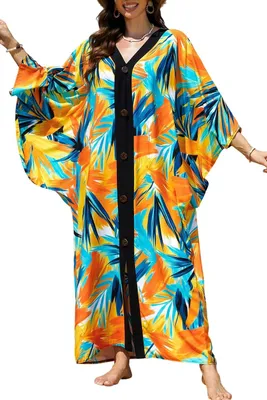 Produktbild von Solidchoice - Boho-Kaftan, Strandkleid, Damen, Maxikleid, große Größen