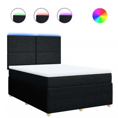 Produktbild von Boxspringbett mit Matratze Schwarz 140x190 cm Stoff