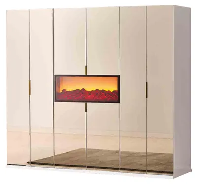 Produktbild von Beiger Schlafzimmer Kleiderschrank Designer Garderobe Edle Holzschränke