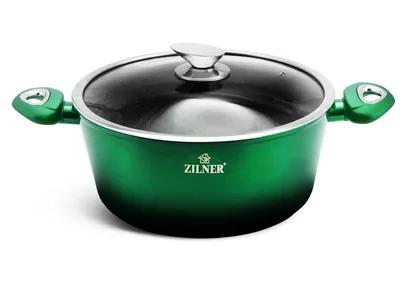 Produktbild von ZILNER 21-Teilig Marmoriertes Topfset Kochgeschirr-Set Emerald Noir  Topfset Induktion, Töpfe beschichtet, Kochtopf Set| Kochgeschirr Set Zl-8542