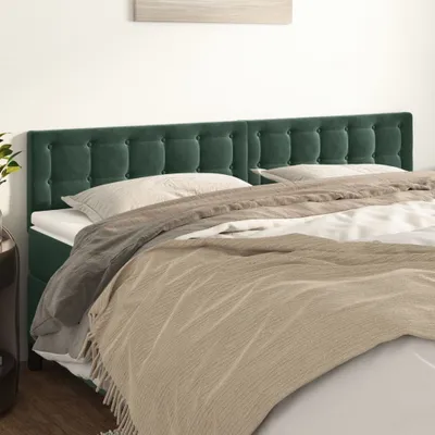 Produktbild von Kopfteile 2 Stk. Dunkelgrün 80x5x78/88 cm Samt 346493