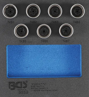 Produktbild von BGS 9559 Felgenschloss-Werkzeug-Satz für Opel, Vau xhall (Typ D), 7-tlg.