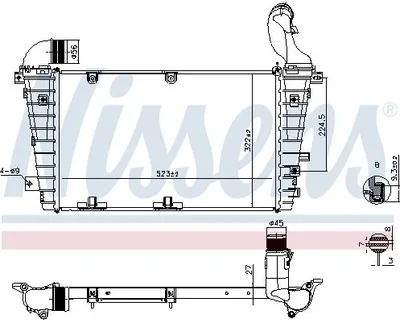 Produktbild von NISSENS 961267 Ladeluftkühler LLK für OPEL ZAFIRA B (A05) Turbo Intercooler