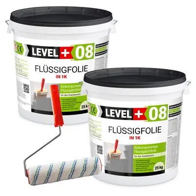 Zdjęcie produktu dla Folia w płynie Level+ FLÜSSIGFOLIE IN L+08 50kg + Wałek Malarski 25cm