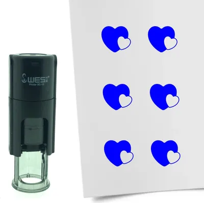 Produktbild von CombiCraft Selbstfärbender Stempel 'Verschlugende Herzen' in der Farbe Blau, Ø10mm
