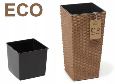 Produktbild von Lamela Finezja ECO Rattan Übertopf 19x19cm mit Einsatz