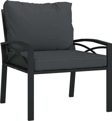 Obrázok produktu pre Záhradná stolička so sivými vankúšmi 68x76x79 cm oceľ