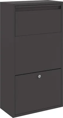 Immagine prodotto di vidaXL Cassetta per la raccolta dei pacchi con magazzino nero 44 x 22 x 82 cm in acciaio