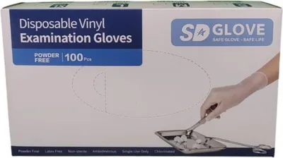 Zdjęcie produktu dla Rękawiczki Rękawice Winylowe Transparentne SD GLOVE 100 szt - Rozmiar L