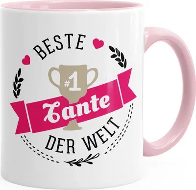 Produktbild von Kaffee-Tasse beste Tante der Welt Geschenk für Tante MoonWorks® rosa unisize