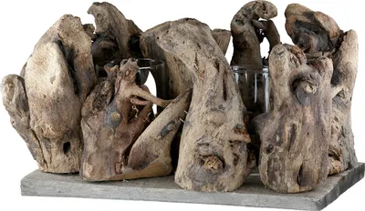 Produktbild von Gilde Vase, Windlicht, Holz, naturfarben, VE 3, L. 13.5 cm, B. 24 cm, H. 14 cm 59142 4063387591420