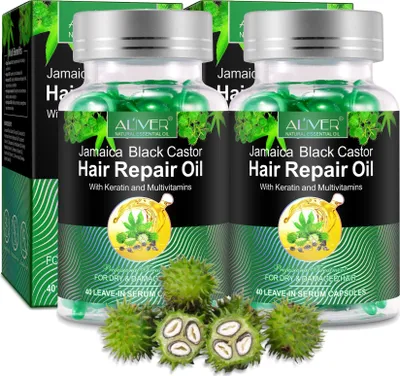 Immagine prodotto di Olio di ricino Olio di ricino per la crescita dei capelli in capsule barba bio vegan, 2x 40 capsule