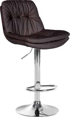Produktbild von CLP Barhocker Laurel Kunstleder höhenverstellbar und drehbar braun Material Gestell Metall in Chromoptik