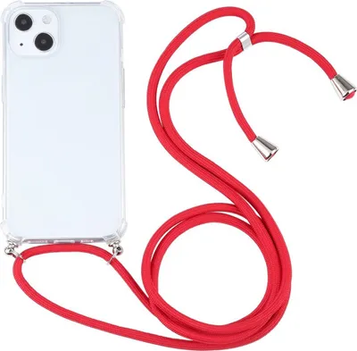 Produktbild von König Design Hülle kompatibel mit Apple iPhone 13 Kunststoff Handykette Cover - Case Handyhülle Rot