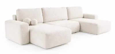 Produktbild von ANMIL Ecksofa LUMI U-Form 374 × 94 × 177 cm in Creme aus Stoff Quelle Großes Schlafsofa mit Bettkasten