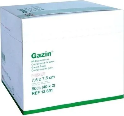 Produktbild von GAZIN Mullkomp.7,5x7,5 cm steril 12fach
