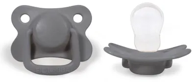 Immagine prodotto di Set da 2 ciucci anatomici in silicone 6M+ Tin - 6+ - Grigio | by Filibabba