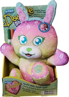 Immagine prodotto di Tomy L18032 L'originale orso scarabocchio di Pasqua con 3 penne per colorare l'orso 35 cm lavabile
