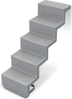 Produktbild von Pooltreppe Eleganz 60 I 5-stufig I Wandbefestigung - kurz I silbergrau