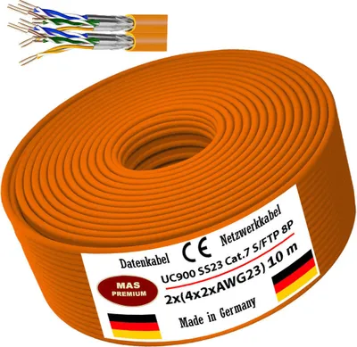 Produktbild von 10m CAT7 Duplex UC900SS23 Daten-Netzwerk-Verlege-Kommunikationskabel Halogenfrei