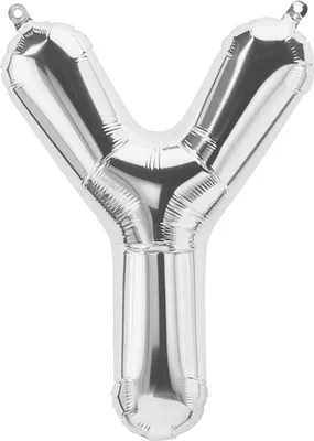 Produktbild von Folienballon Buchstabe Y, silber, ca. 40 cm, für Luftbefüllung