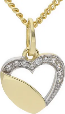 Produktbild von JuwelmaLux Anhänger 333 Gold- und Weißgold Herz mit Zirkonia JL20-02-0017