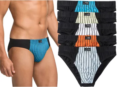 Produktbild von 5er Pack Herrenslips Slip Unterhosen Männer Unterwäsche aus 100% Baumwolle, Gr. 6