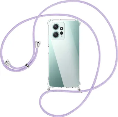 Produktbild von Handykette Backcover-Schutzhülle mit Band (Metall silberfarben) für Xiaomi Redmi Note 12 4G (6.67'') - violett