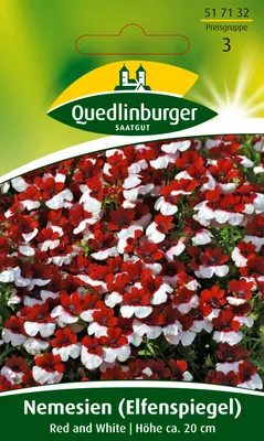 Produktbild von Quedlinburger Saatgut - Nemesie (Elfenspiegel) Red and White - Samen - 517132