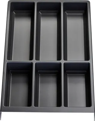 Produktbild von ORGA-BOX Besteckeinsatz SEPARADO Individual schiefergrau genarbt (300 x 474 x 51 mm) Schubladeneinsatz ab 40cm Schrankbreite