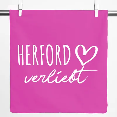 Produktbild von Huuraa Kissenbezug Herford verliebt 40x40cm Fuchsia Baumwolle Dekokissenbezug Geschenkidee